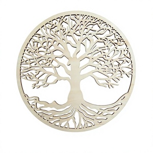 Round mdf Wall Hanging Tree of Life <b>Decorative</b> Pendant Hollow Cut Art Ornament for Home <b>Bedroom</b> Living Room - Product Image 3