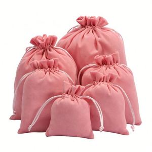Pochette en velours luxueuse avec cordon de serrage pour bijoux, montres, lunettes, boucles d'oreilles - Nouveau motif - Impression de logo personnalisée - Emballage cadeau en gros - Product Image 1