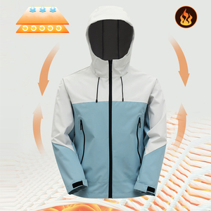 Coupe-vent unisexe Soft Shell avec fermeture éclair respirant Automne coupe-vent imperméable manteau à capuche de protection solaire - Product Image 5