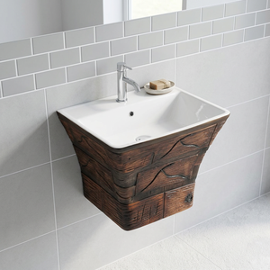 Cuvette de toilette en céramique monobloc de style européen, housse de siège souple à effet bois, réservoir dissimulé, sanitaires pour toilettes - Product Image 4