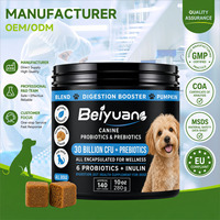 Friandises à mâcher molles pour chiens, probiotiques et prébiotiques, avec 30 milliards d'UFC, 6 souches de probiotiques, inuline et citrouille pour soutenir la santé digestive et intestinale