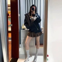 Chaussettes longues tendance et fines, chaussettes en coton noires et blanches unies jusqu'aux genoux