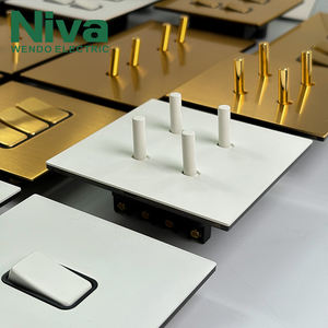 Interrupteur Mural à Bascule en Laiton Niva avec Plaque en Acier Inoxydable, Prises et Interrupteurs Métalliques Standard UK pour Maison et Hôtel - Product Image 4