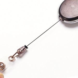 Wholesale Retractable Carabiner Badge Reel Ellipse <b>ID</b> Card Badge <b>Holder</b> Keychain - Product Image 5