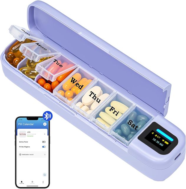 BPA Free Smart Medication Dispenser A170 Automatic Food Grade Pill Dispenser with Alarm Pill Organizer Weekly Pill Box