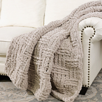 Plaid personnalisé fait main blanc super doux, plaid personnalisé pour canapé, pour la décoration de la maison