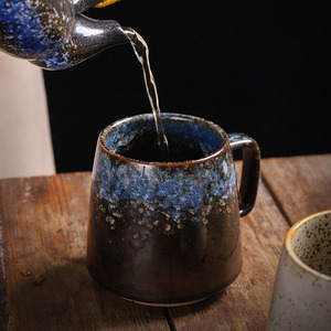 Mug à café en céramique rétro avec logo personnalisé, style japonais, en grès - Product Image 6