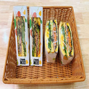 Caja <span class=keywords><strong>para</strong></span> llevar sándwich de <span class=keywords><strong>papel</strong></span> Kraft portátil impermeable Recubrimiento UV y laminación mate a prueba de aceite con forro de esponja - Product Image 2