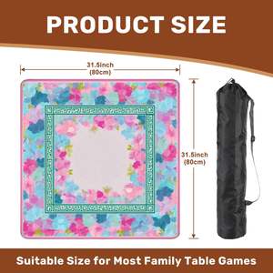 Tapis de jeu de <span class=keywords><strong>Mahjong</strong></span> en tissu, inodore, silencieux, antidérapant, pour cartes à jouer, design personnalisable, spécial export - Product Image 2