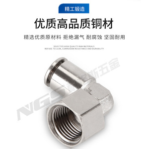Conector Rápido NGS de Cobre con Rosca Interna para Manguera de Gas PCF 4 PLF6 8 10 12 Conector Recto - Product Image 2
