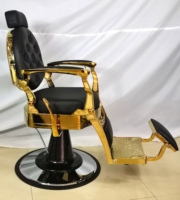 Nouvelle Chaise de Barbier Dorée 2021 pour Salon de Coiffure et Barbe - Modèle Roi des Ventes