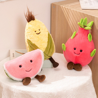 Kawaii Mini Fruit Knuffels 20Cm Gevulde Maïs Watermeloen Pluche Kinderen Knuffels Promotiedier