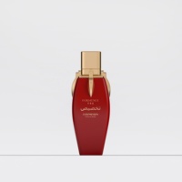 Flacon de parfum en verre luxueux haut de gamme avec pulvérisateur à pompe, impression sérigraphique, 40 ml et 50 ml, emballage en boîte avec support