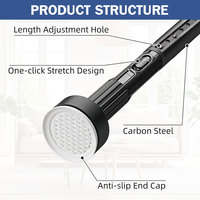 ARODDY Professional Maker Tringle de Douche Réglable à Haute Tension de 1,1 po pour la Maison et le Bureau