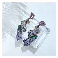 Boucles d'oreilles TIANSH, nouveau modèle, mode, exagération, luxe, ruban, zircon, boucles d'oreilles de soirée, robe de soirée, boucles d'oreilles de mariée