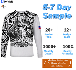 เสื้อยืด<span class=keywords><strong>แขน</strong></span><span class=keywords><strong>ยาว</strong></span><span class=keywords><strong>ลาย</strong></span><span class=keywords><strong>สัก</strong></span>โพลินีเซียนสำหรับมืออาชีพเสื้อยืด<span class=keywords><strong>ลาย</strong></span>เฮติสี<span class=keywords><strong>ดำ</strong></span>และสีขาว - Product Image 2