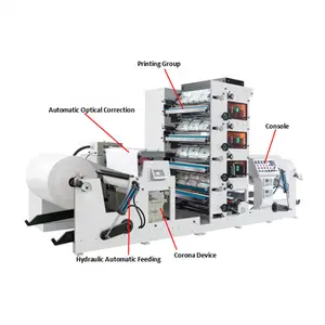 Papier aufkleber Etikett Flex 4 Farbdrucker Flexo Box Druckmaschine Maschine Zum Verkauf