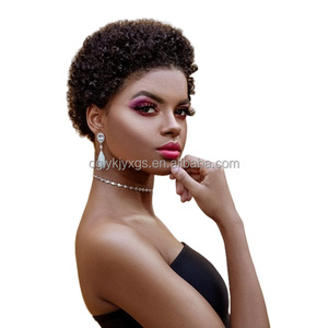 Perruque Courte Afro Bouclée en Gros pour <span class=keywords><strong>Coupe</strong></span> Pixie 100% Cheveux Humains Vierge pour Femmes sans Dentelle - Product Image 2