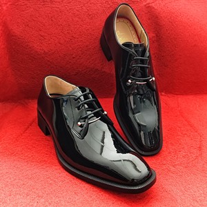 <span class=keywords><strong>Zapatos</strong></span> Derby de Cuero <span class=keywords><strong>Charol</strong></span> con <span class=keywords><strong>Cordones</strong></span> y Punta Cuadrada Estilo Europeo de Alta Calidad con Aumento de Altura - Calzado de Vestir Moderno para Hombre - Product Image 2