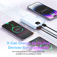 Câble de charge rapide intégré avec charge ultra-rapide 22,5 W et batterie Li-polymère 10000 mAh, conception portable