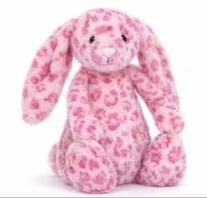 Nieuwe Aanwinst Luipaardprint Konijn Pluche Speelgoed Superzacht PP Katoen Comfortabel Knuffeltje met Bloemenoren Schattig Creatief Ontwerp UK Jellycat - Product Image 1