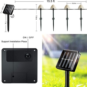 Luces Solares para Jardín con Forma de Hongo, Iluminación Decorativa LED para Exteriores, Resistente al Agua, Portátil, Alimentada por Energía Solar - Product Image 5