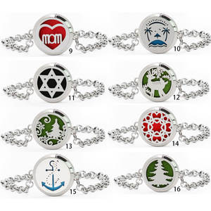 Pulsera <span class=keywords><strong>de</strong></span> acero inoxidable con difusor <span class=keywords><strong>de</strong></span> aceites esenciales y colgante <span class=keywords><strong>de</strong></span> lazo rojo <span class=keywords><strong>de</strong></span> moda para la concienciación sobre el cáncer <span class=keywords><strong>de</strong></span> <span class=keywords><strong>mama</strong></span> - Product Image 2