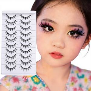 <span class=keywords><strong>Pestañas</strong></span> <span class=keywords><strong>Postizas</strong></span> para Maquillaje de Escenario, Actuación Infantil, Sin <span class=keywords><strong>Pegamento</strong></span>, Autoadhesivas, Reutilizables, de Pelo Sintético Natural para Mujer - Product Image 1