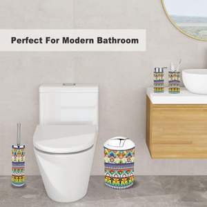 Juego de accesorios de baño Colección de patrones de cerámica de <span class=keywords><strong>Talavera</strong></span> mexicana de 6 piezas para decoración bohemia de encimera - Product Image 4