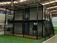 Maison conteneur modulaire en acier à double aile pliable et extensible, portable, alimentée à l'énergie solaire, écologique, pour camping extérieur et bureau