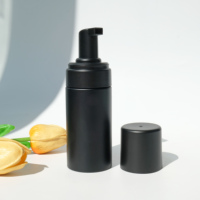 Botol Busa PET Hitam Matte Kosong 100ml 120ml 150ml 200ml dengan Pompa Busa Plastik 43mm untuk Pembersih Wajah
