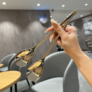 304 Stainless Steel Stirring <b>Spoon</b> Long Handle Reusable Kitchen <b>Coffee</b> <b>Spoon</b> - Product Image 4