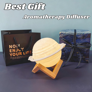 Lampe humidificateur USB, petite veilleuse de bureau, diffuseur de parfum avec étoiles, planètes et lune pour chambre à coucher - Product Image 5