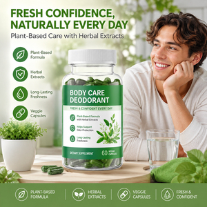 Capsules de déodorant pour adultes OEM/ODM, complément déodorant corporel enrichi en feuille de persil, chlorophylline de cuivre de sodium, feuille de menthe poivrée - Product Image 2