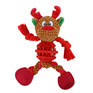 Noel Ekolojik Köpek Oyuncakları 3'lü Paket Büyük Köpekler İçin Dayanıklı Peluş Sesli Çiğneme Oyuncakları Sağlam Dolgulu Hayvan Figürleri Yavru Oyuncakları - Product Image 1