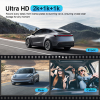 AD-561 Voiture Dvr Caméra Boîte Noire Avec Wifi 2k + 1k + 1k Enregistreur Vidéo Double Objectif Dashcam Avant et Arrière Dash Cam