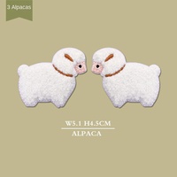 Patchs en chenille alpaga prêts à être expédiés, 2 styles d'appliques auto-adhésives en laine de lama pour vêtements d'enfants
