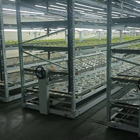 Système hydroponique NFT pour agriculture verticale, gouttière rectangulaire blanche à 5 niveaux en PVC, 2x0.8x1.5M, 108 trous pour légumes-feuilles et herbes