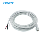 Câble d'alimentation UL2464 16AWG 2C USA à deux broches, longueur personnalisée, un extrémité dénudée et étamée