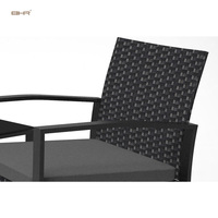 Set Bistrot BHR a 2 Posti in Rattan per Balcone, Giardino, Cortile, Arredamento da Esterno per Conversazione e Patio