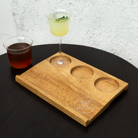 Plateau de dégustation personnalisé en bois de Sapele et Noyer pour vin, boissons, café, thé, restaurant, exposition, plateau à tasses à café, plateau à boissons