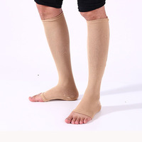 Chaussettes de compression avec ouverture aux orteils pour les varices, les œdèmes, les jambes enflées et douloureuses