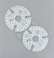 Panneau LED rond personnalisé à 2 cellules sur substrat en aluminium MCPCB, carte LED haute puissance pour luminaires extérieurs, PCB OEM