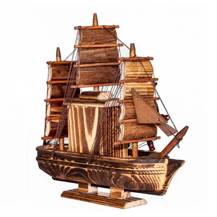 Wholesale wood sailing boats with music as birthday present Ship Model for home decoration