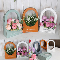 Boîte cadeau chic et réutilisable pour la fête des mères, avec logo personnalisé, pour plantes et fleurs, finition mate, couleur unie, avec poignée