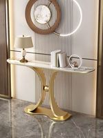 Table console d'entrée en marbre de luxe légère et dorée Table console moderne pour couloir de salle à manger Meubles de salon