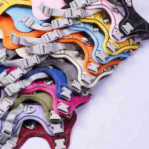 옥스포드 원단 대형견 액세서리 하네스 더블 체스트 노 풀 내구성 조끼 조절 가능한 개 목줄 및 리드 맞춤 제작 - Product Image 1