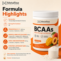 Poudre de pré-entraînement MetaRise BCAA Acides Aminés Certifiée HALAL/KOSHER, Supplément Personnalisable avec Logo pour la Récupération Musculaire et la Croissance Maigre