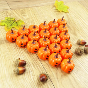 12 pièces de décorations artificielles en forme de citrouille, légumes d'automne simulés, décorations oranges, sculptures de citrouilles miniatures pour la remise des diplômes, Thanksgiving et Noël - Product Image 1