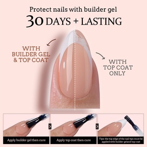 XCOATTIPS 160 Uñas Postizas al por Mayor, Cortas, Cuadradas, Cobertura Completa, Punta Francesa Nude, Gel Suave, Puntas X Coat, Uñas a Presión de Alta Calidad - Product Image 4
